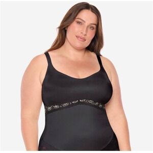 Ruby Ribbon Ultimate Cami Black Lace Shapewear Compression Camisole 3024 Size 46